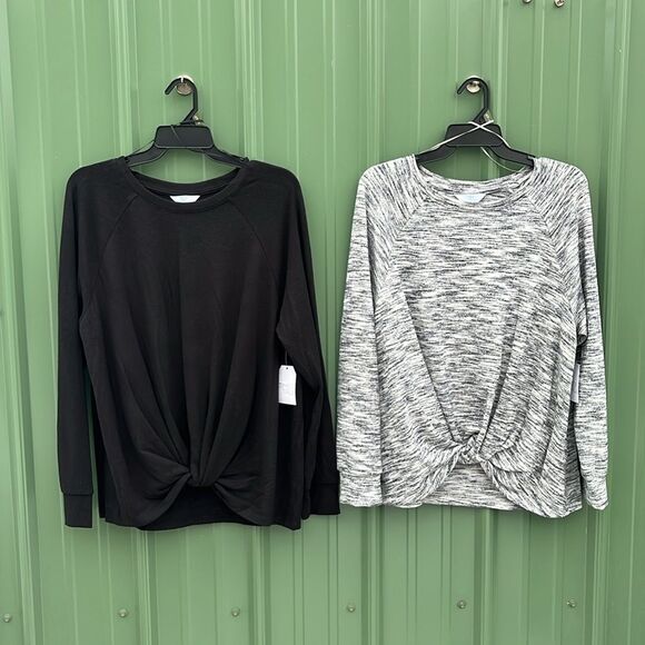 Women's Hacci Super Soft Knot Front Top 2-Pack Size XL - Picture 1 of 11